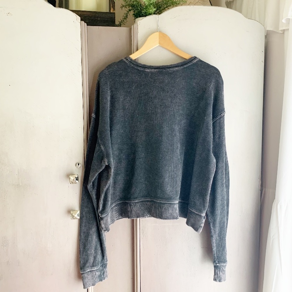 Kappa Alpha Theta Waffle Knit Crew Neck Sweatshirt - Picture 6 of 6